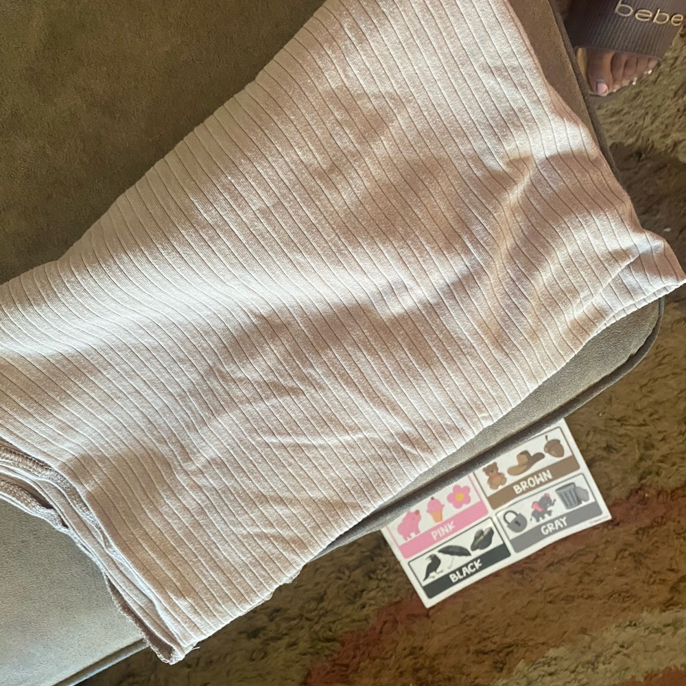 Bebe Tan Ribbed Fabric - Picture 4 of 6